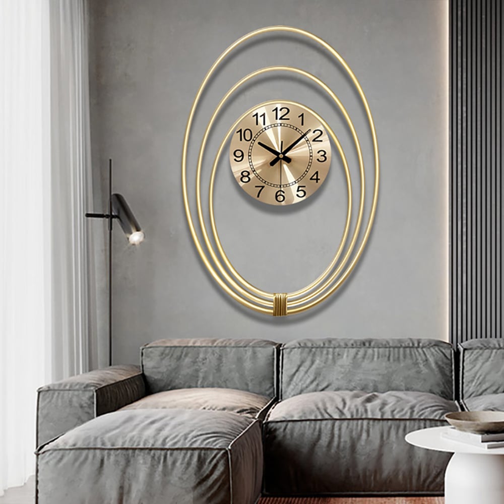 Nordic Modern Minimalist Planet Trajectory Design Large Decorative Wall Clock window image