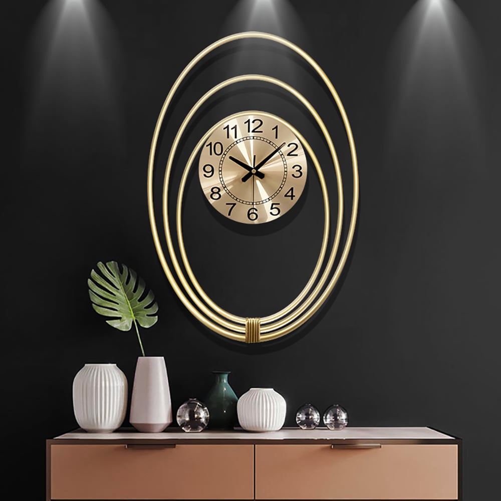 Nordic Modern Minimalist Planet Trajectory Design Large Decorative Wall Clock window image
