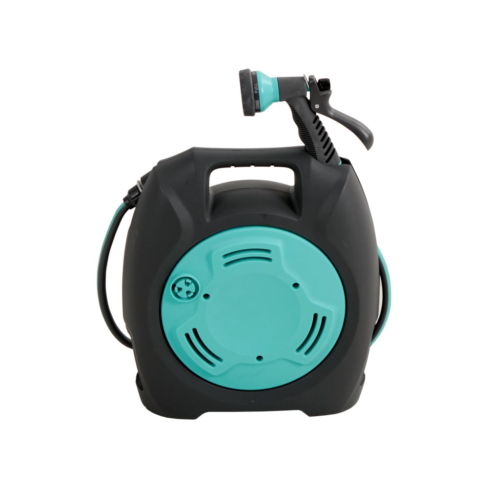 Portable Hose Reel Cart Mini Garden Sprayer Watering Gun with 7 Settings Spray Mode window image