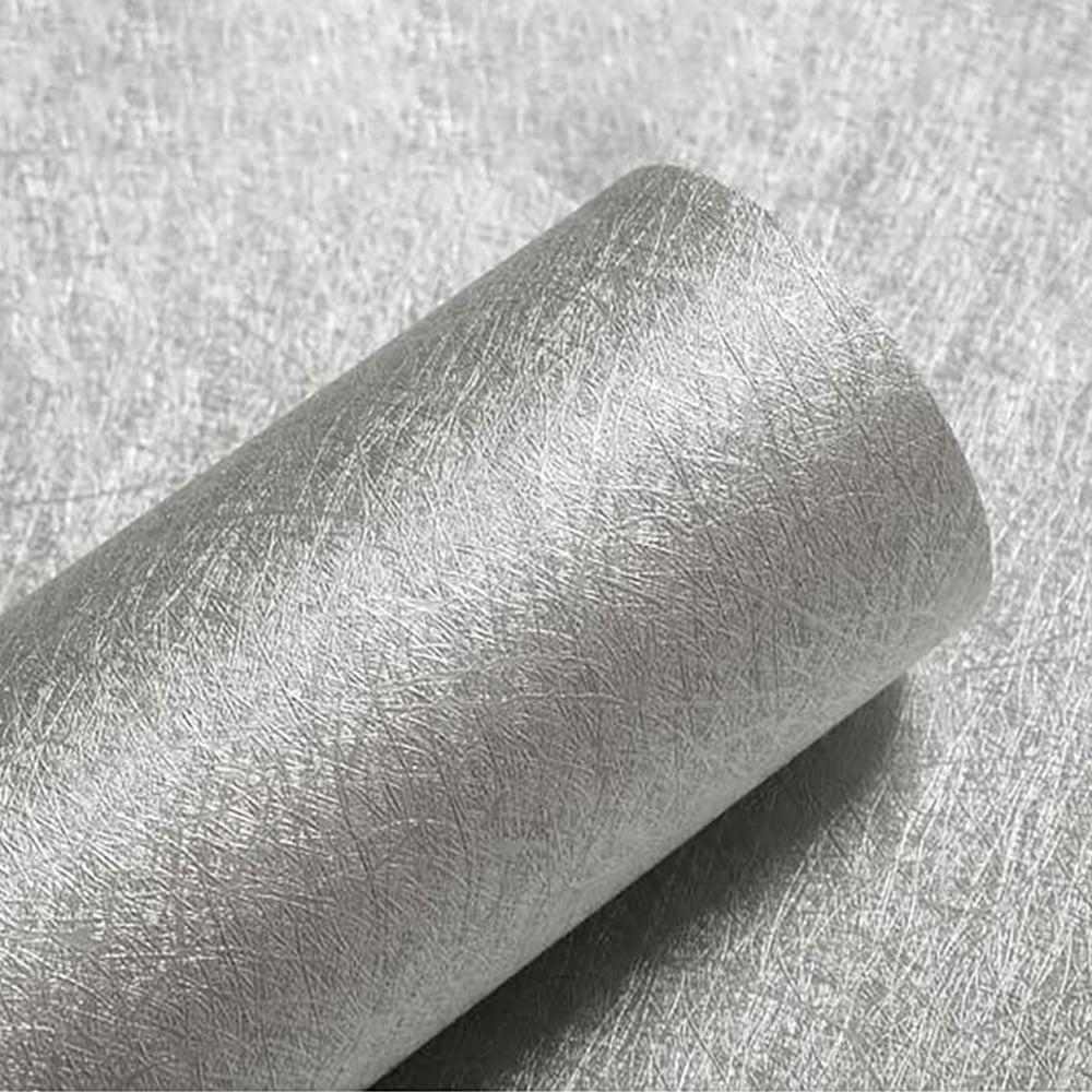 Concise Silk Pattern in Silvery-grey 600mmW x 5974mmL Peel and Stick Wallpaper window image