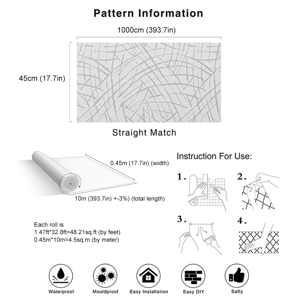 Retro Literary Strokes in Grey & White Peel and Stick Wallpaper window image
