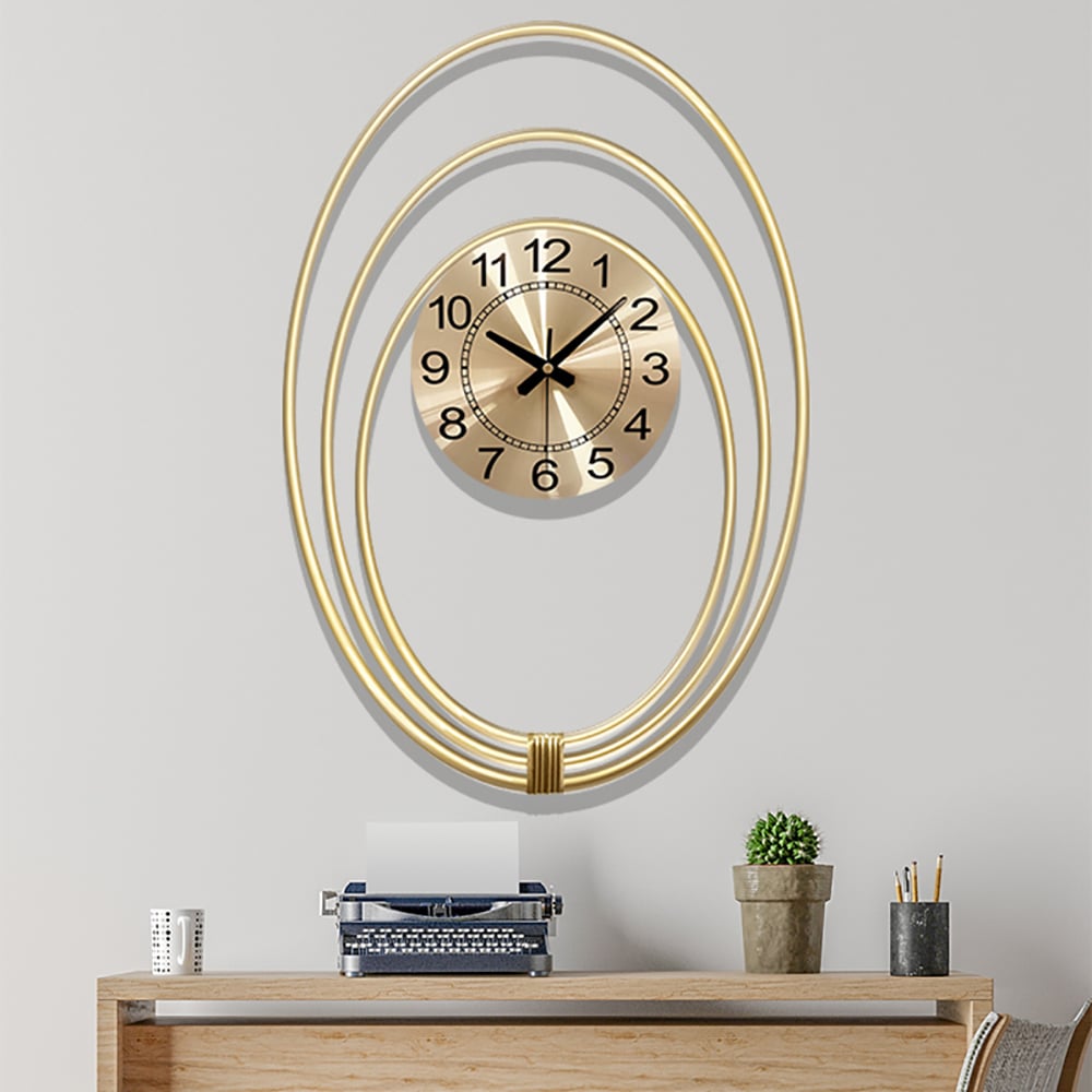 Nordic Modern Minimalist Planet Trajectory Design Large Decorative Wall Clock window image