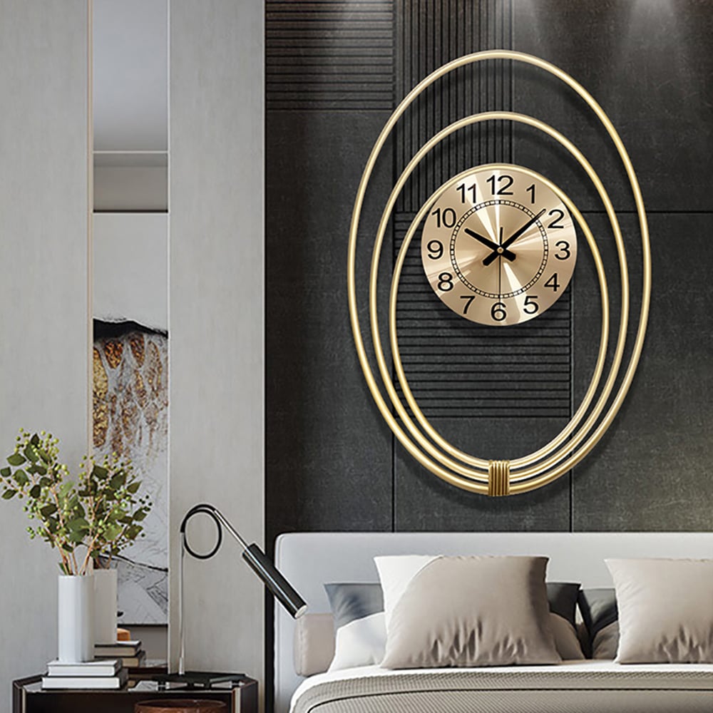 Nordic Modern Minimalist Planet Trajectory Design Large Decorative Wall Clock window image