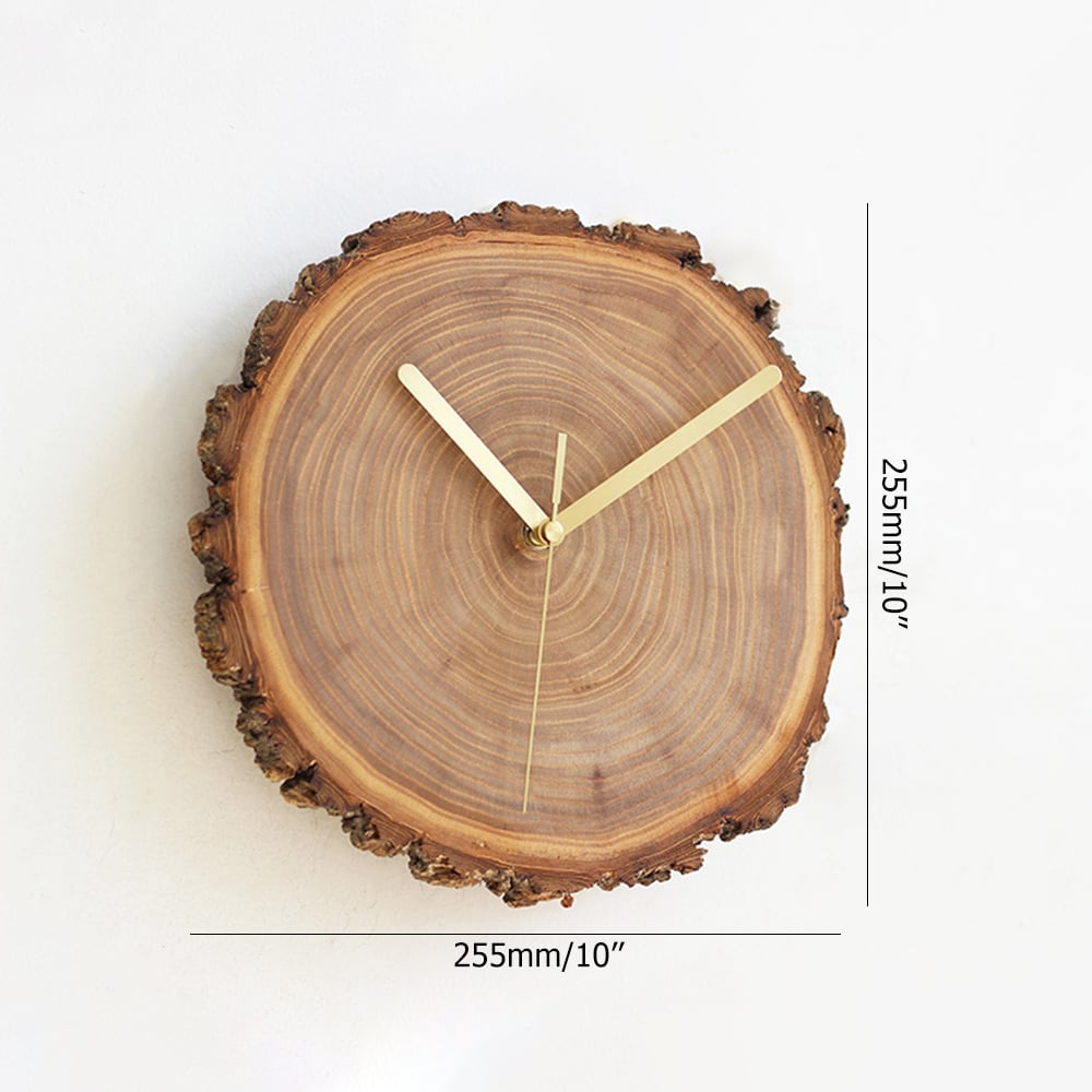 Natural Ulmus Growth-Ring Dial Creative Wall Clock window image