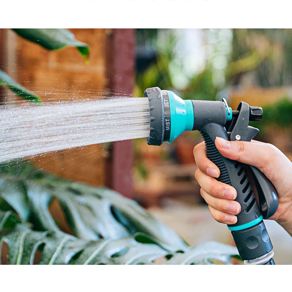 Portable Hose Reel Cart Mini Garden Sprayer Watering Gun with 7 Settings Spray Mode window image