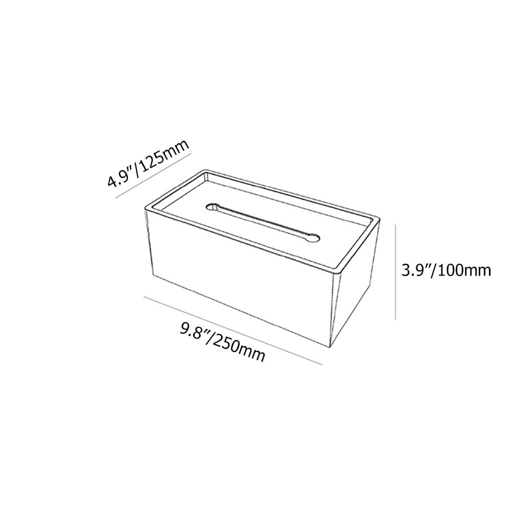 Modern Rectangular Cement Tissue Box with Stainless Steel Lid window image