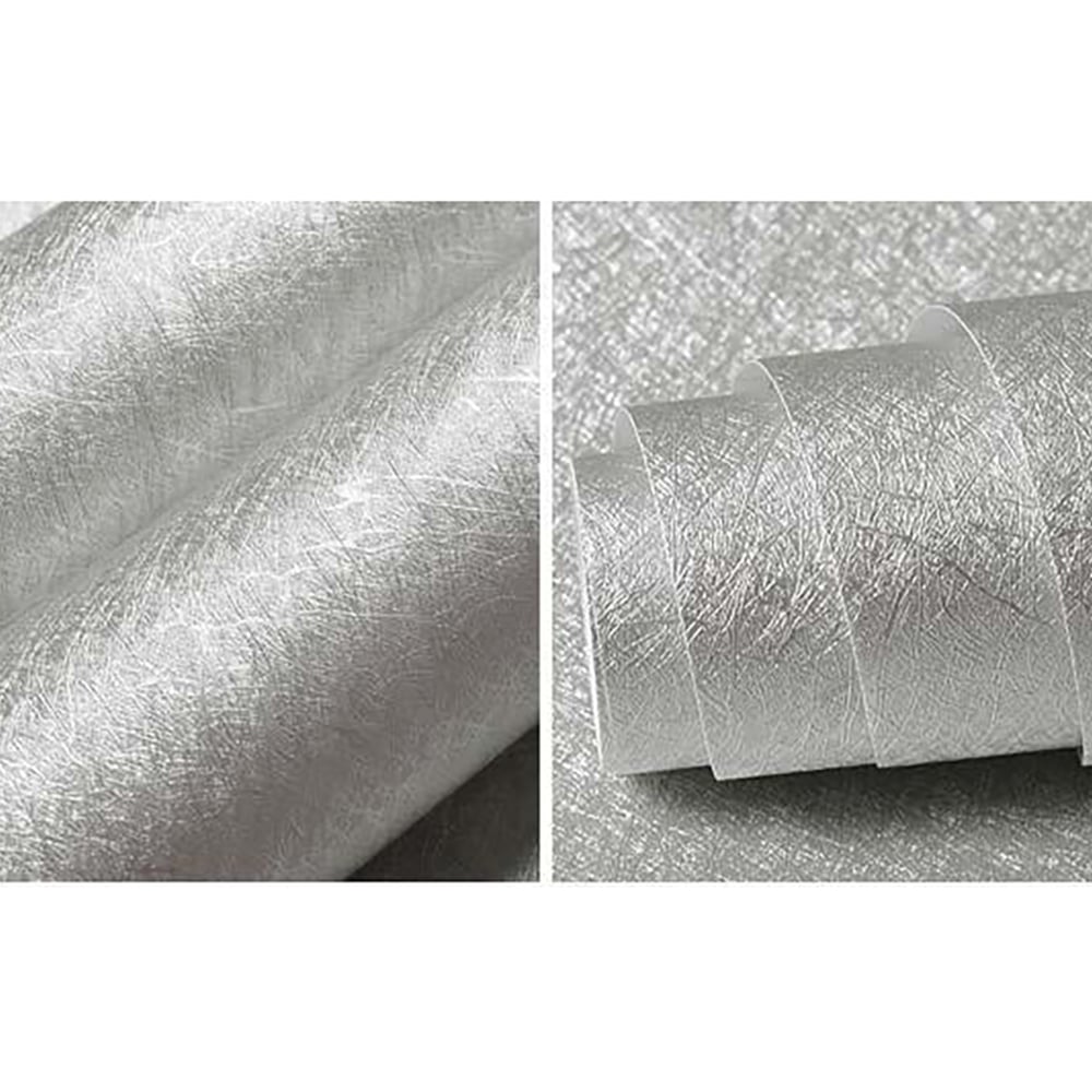 Concise Silk Pattern in Silvery-grey 600mmW x 5974mmL Peel and Stick Wallpaper window image