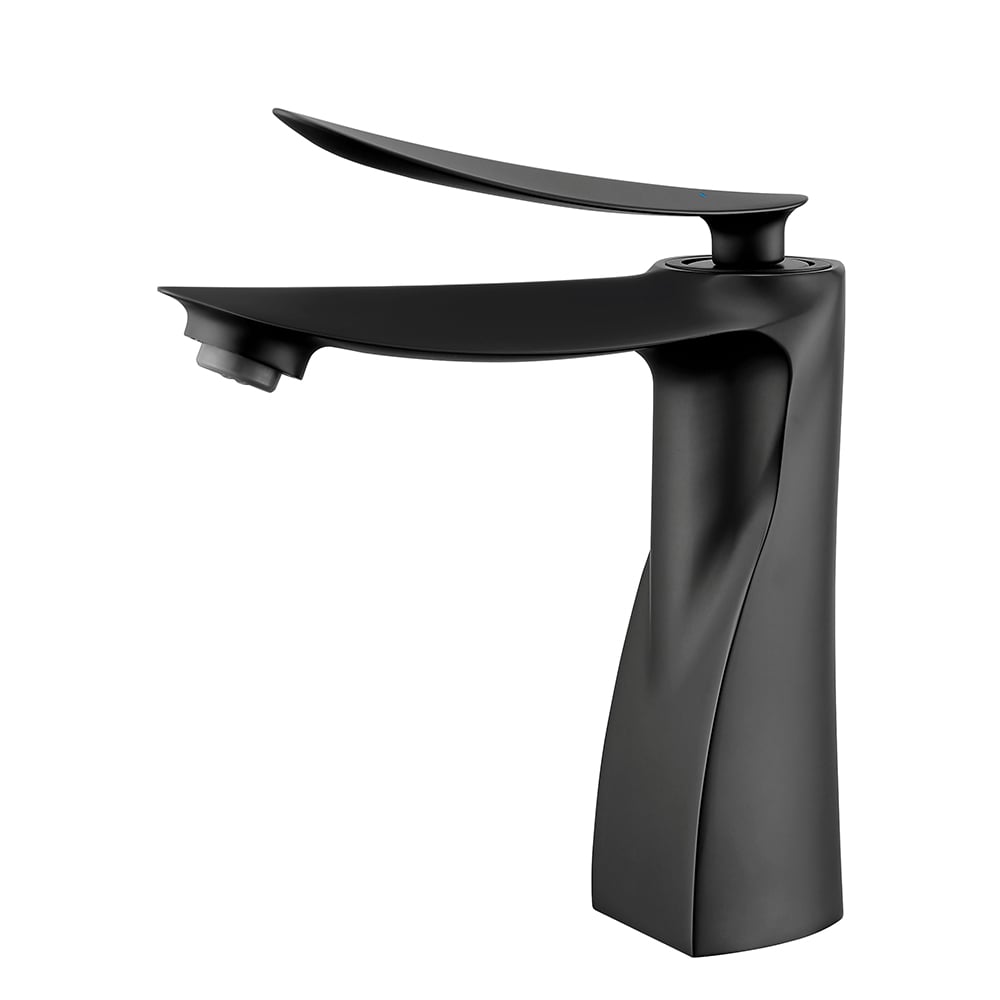 Black Brass Single Handle 1-Hole Sink Faucet window image