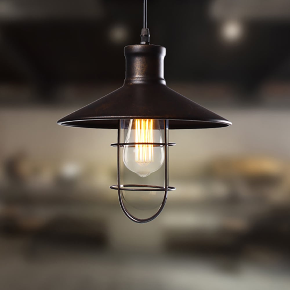 Retro Industrial Restaurant Bar Pendant Light window image
