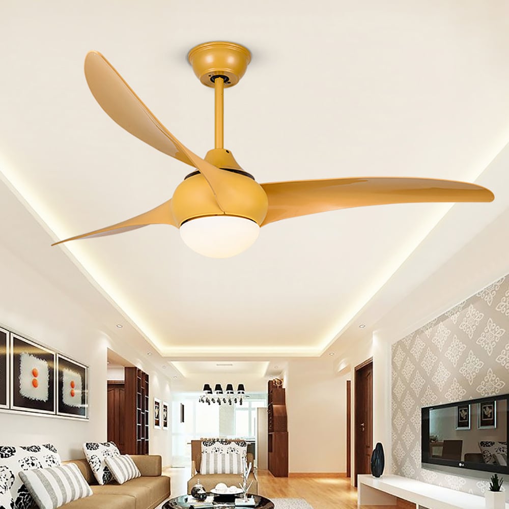 Creatief retro en modern met LED-plafondventilator Vensterafbeelding