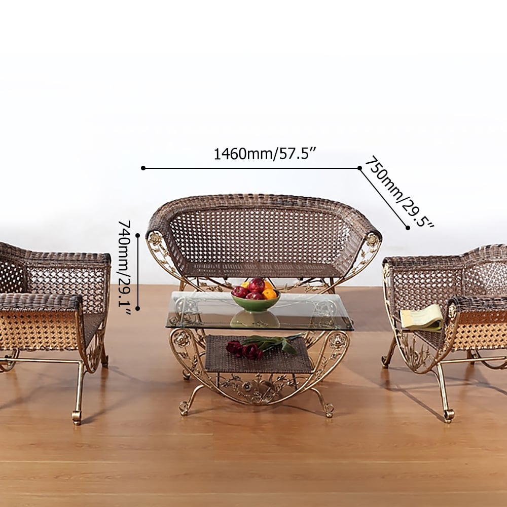 Vintage Style Outdoor Conversation Set with Metal Frame window image