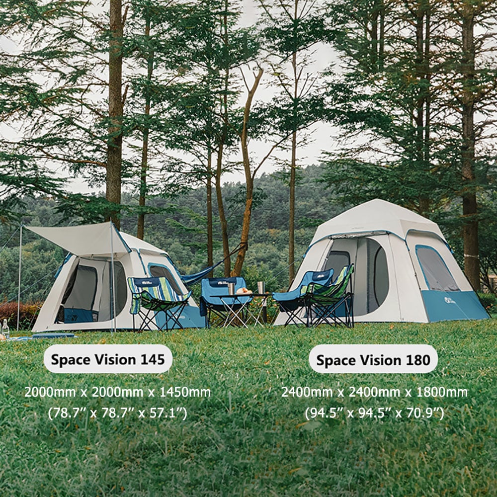 LINGDONG SPACE Vision Tente de pavillon automatique de 3-5 personnes 190T Revêtement imperméable en polyéthylène image de fenêtre