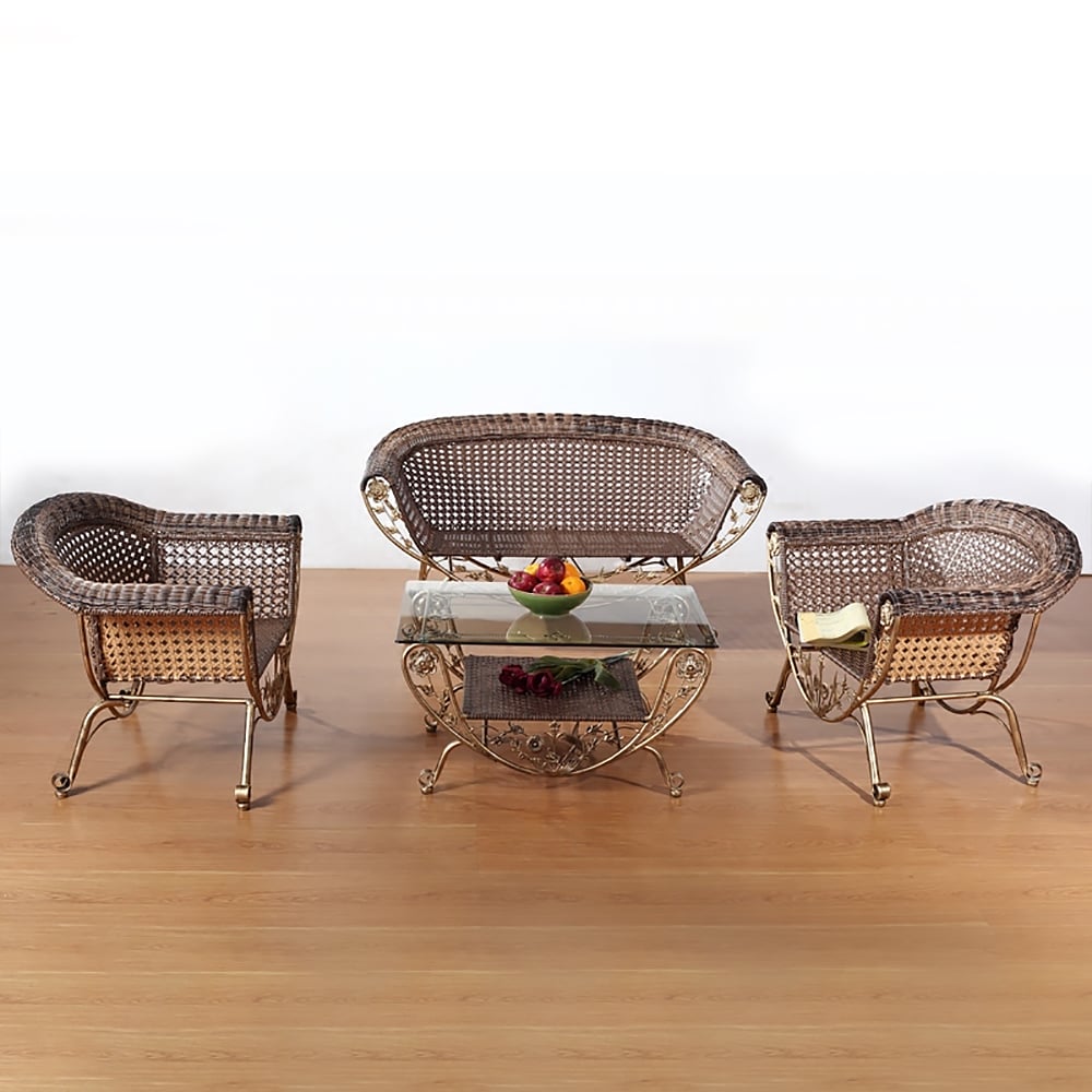 Vintage Style Outdoor Conversation Set with Metal Frame window image