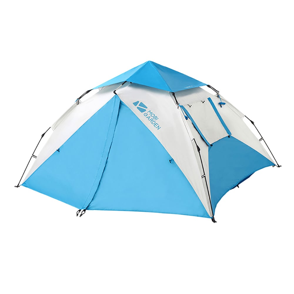 Tente automatique anti-pluie LINGDONG pour 3-4 personnes avec revêtement en polyester 190T image de fenêtre