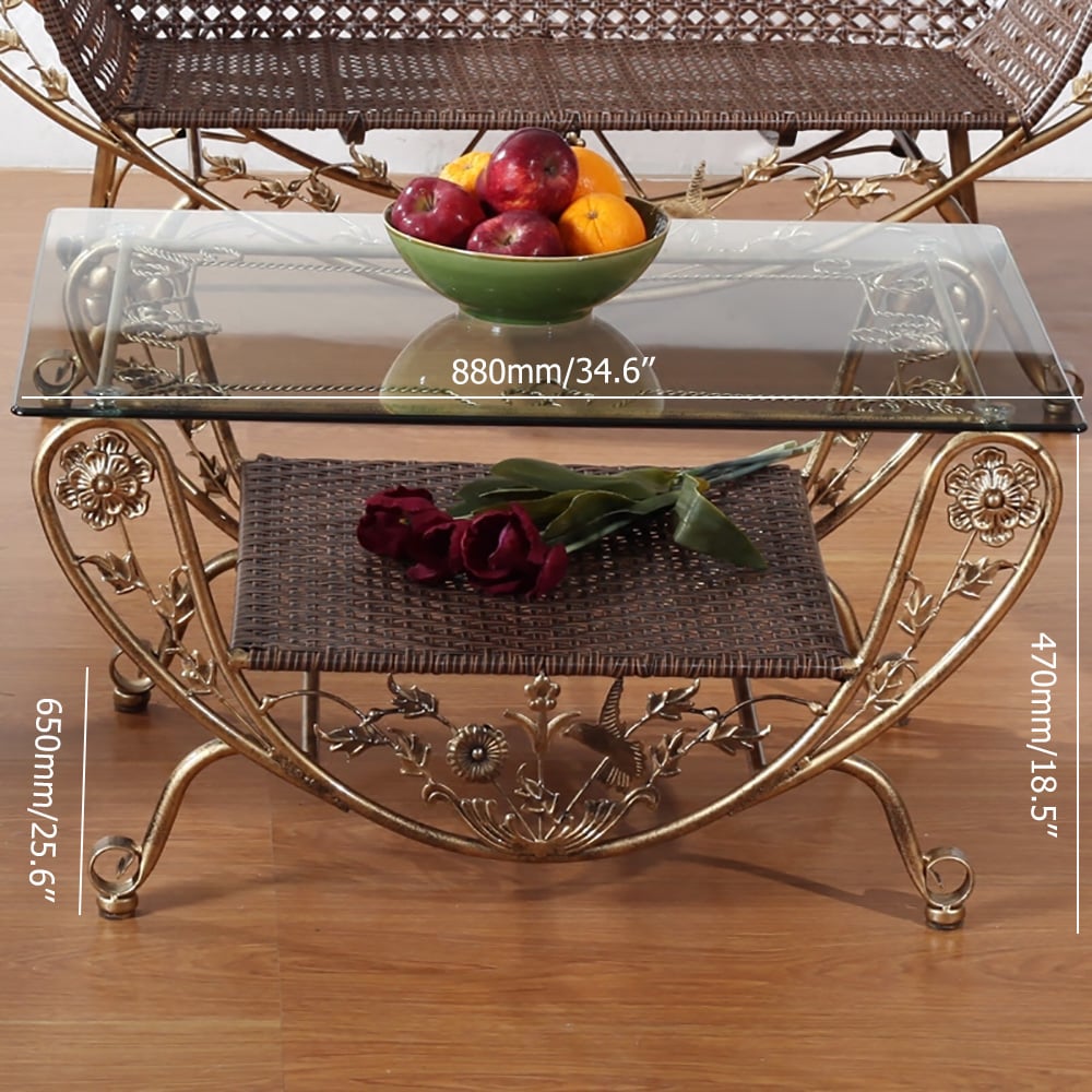 Vintage Style Outdoor Conversation Set with Metal Frame window image