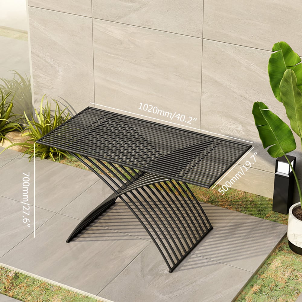 5-Pieces Metal Folding Outdoor Dining Unit with Chair and Rectangle Table window image