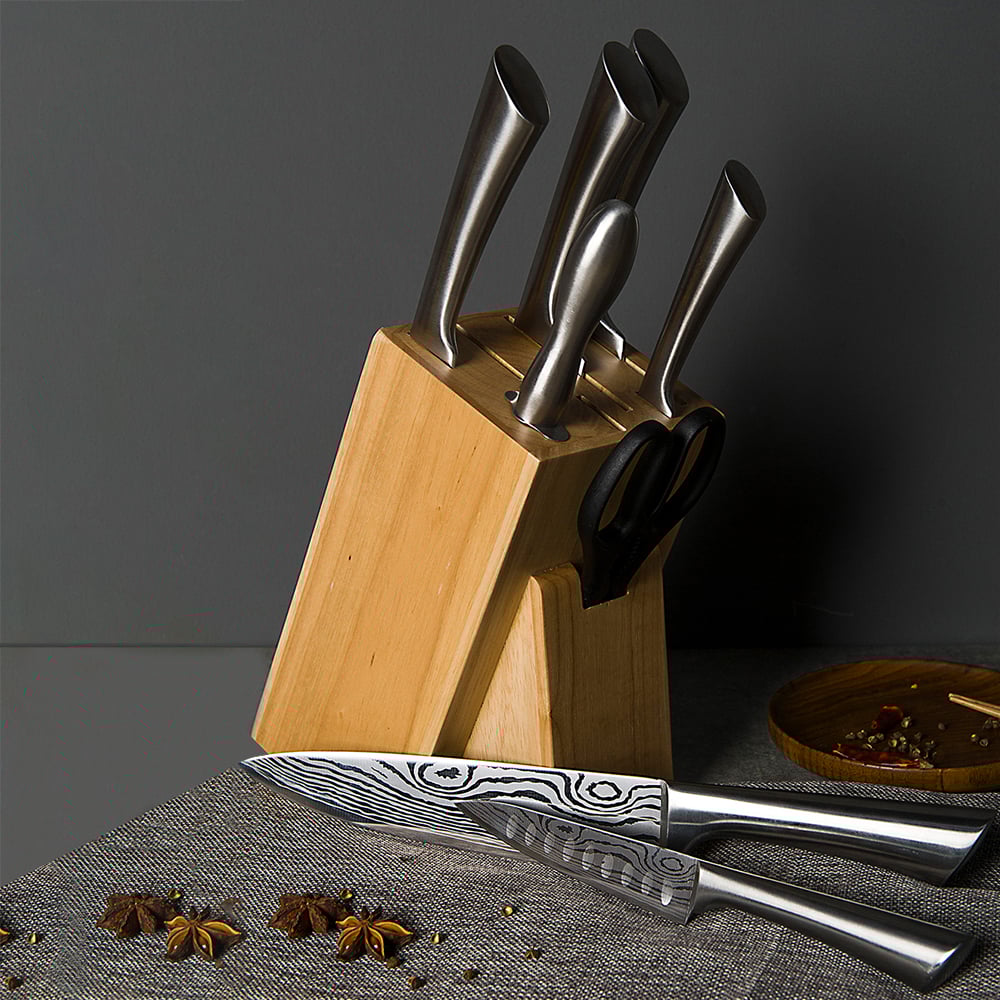 Stainless Steel 9 Piece Assorted Knife Block Set Chef's Knife Set window image