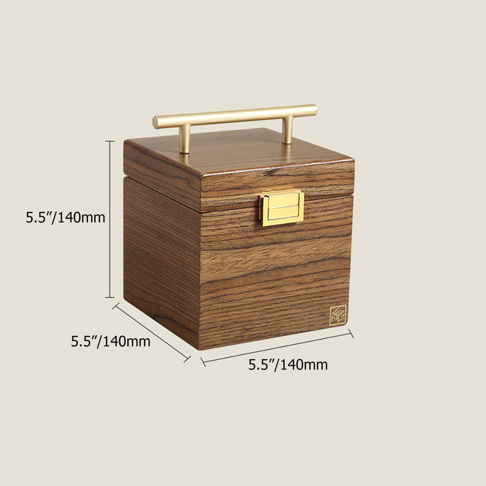 3-Tier Square Jewelry Box Lockable Jewelry Case with Handle&Mirror window image