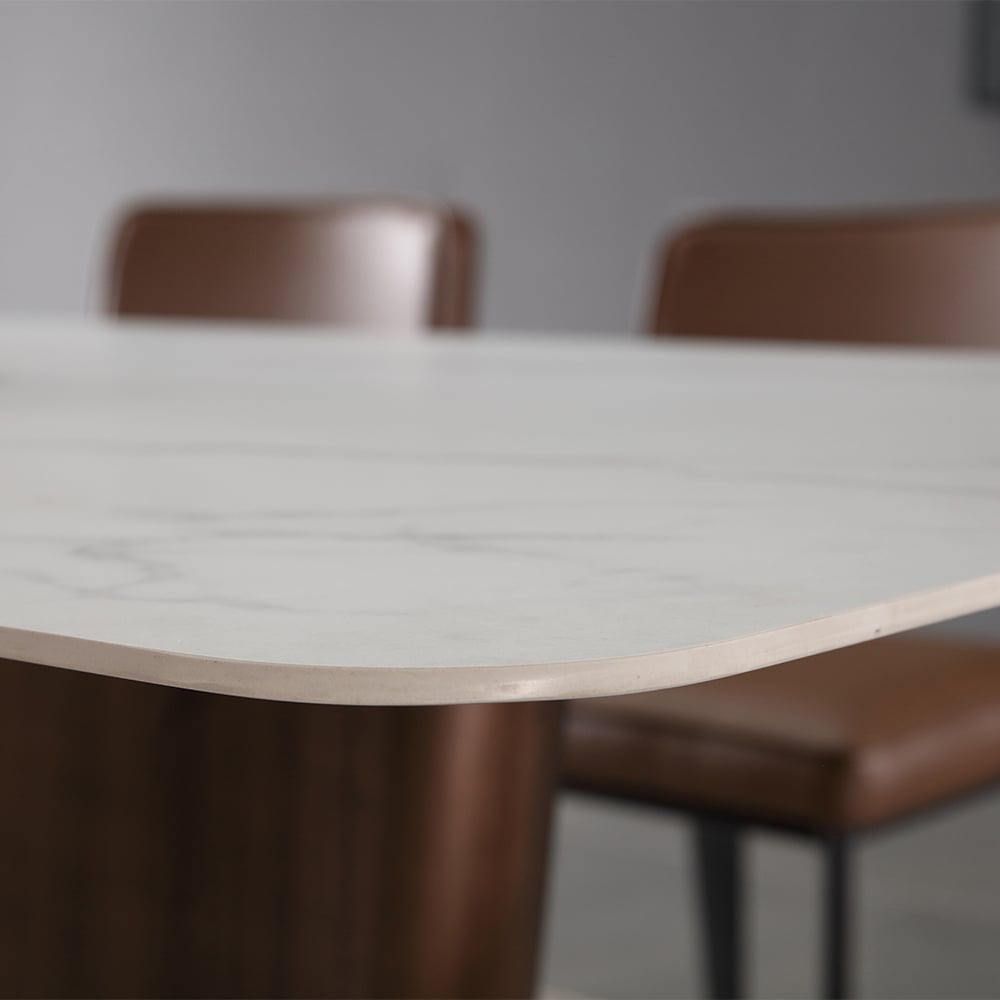 63" Dining Table Sintered Stone Top & Carbon Steel Base window image