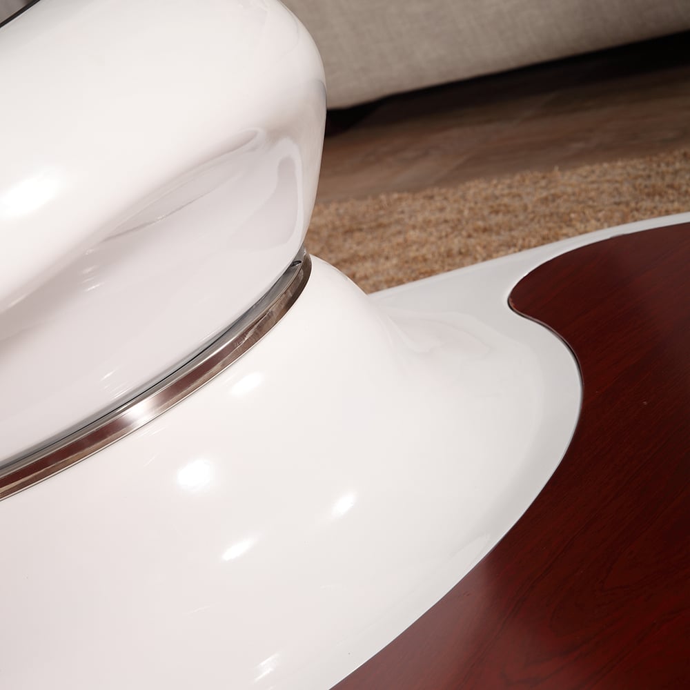 Round Rotating Tempered Glass Coffee Table with Storage FRP window image