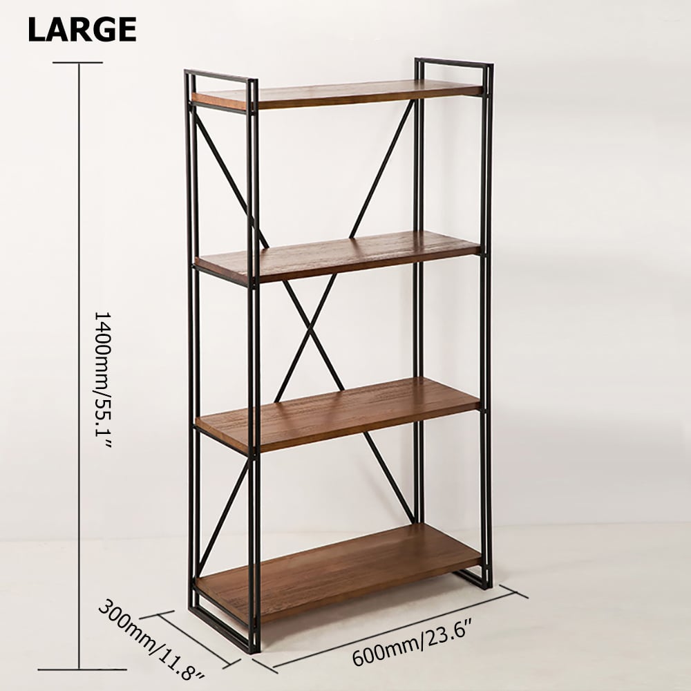 Farmhouse Standing Etagere Bookshelf in Wood window image