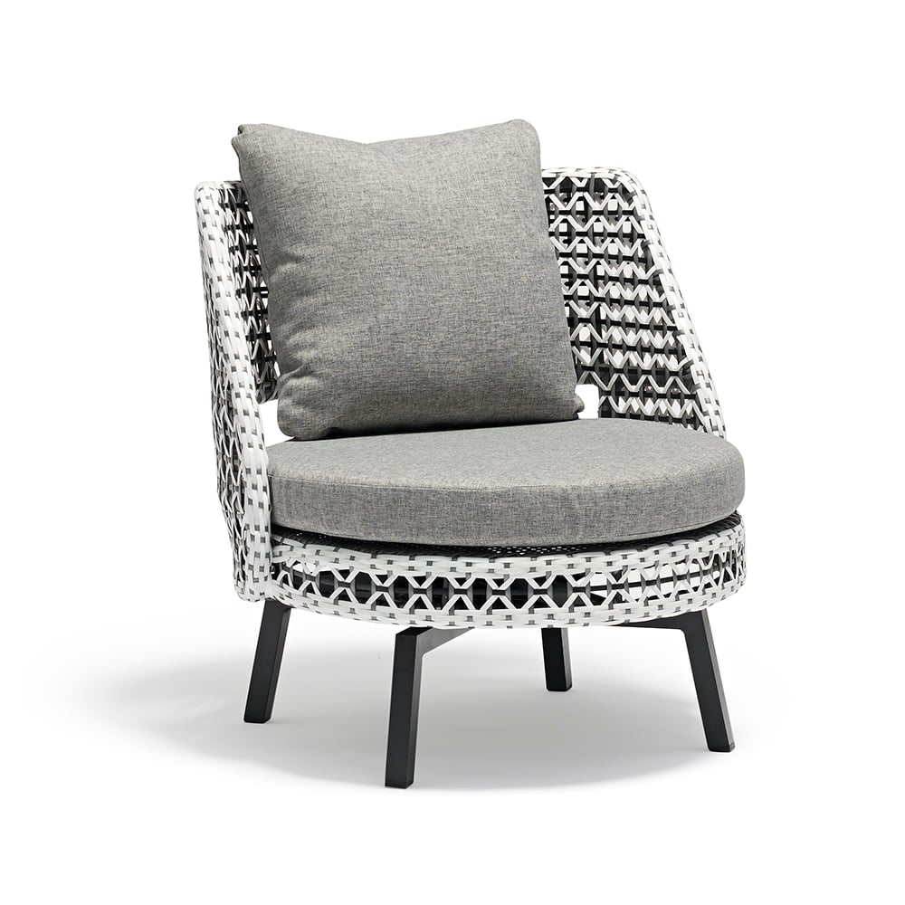 3-Pieces Aluminum Outdoor Bistro Set with Rotating Armchair and Round End Table window image