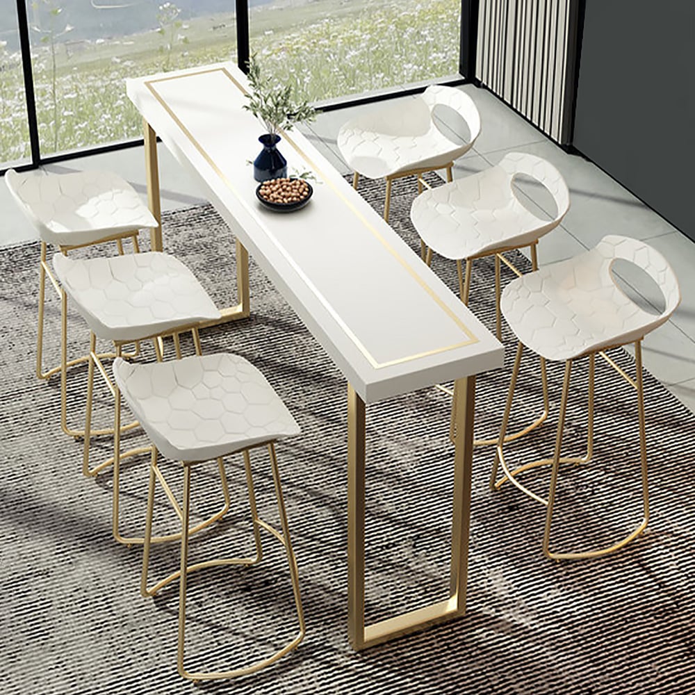 890mm White Bar Stool Height PP Seat with Metal Legs window image