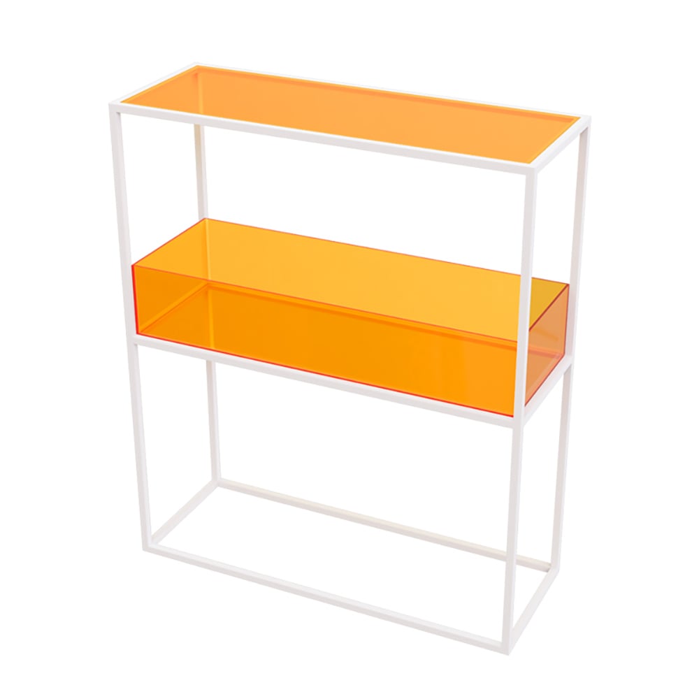 2-Tier Modern Simple Shelves Standing Storage Shelf window image