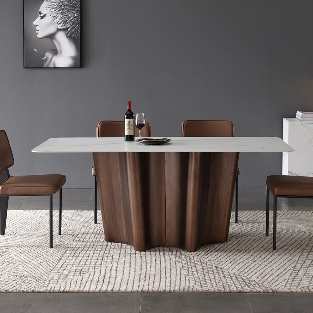 63" Dining Table Sintered Stone Top & Carbon Steel Base window image