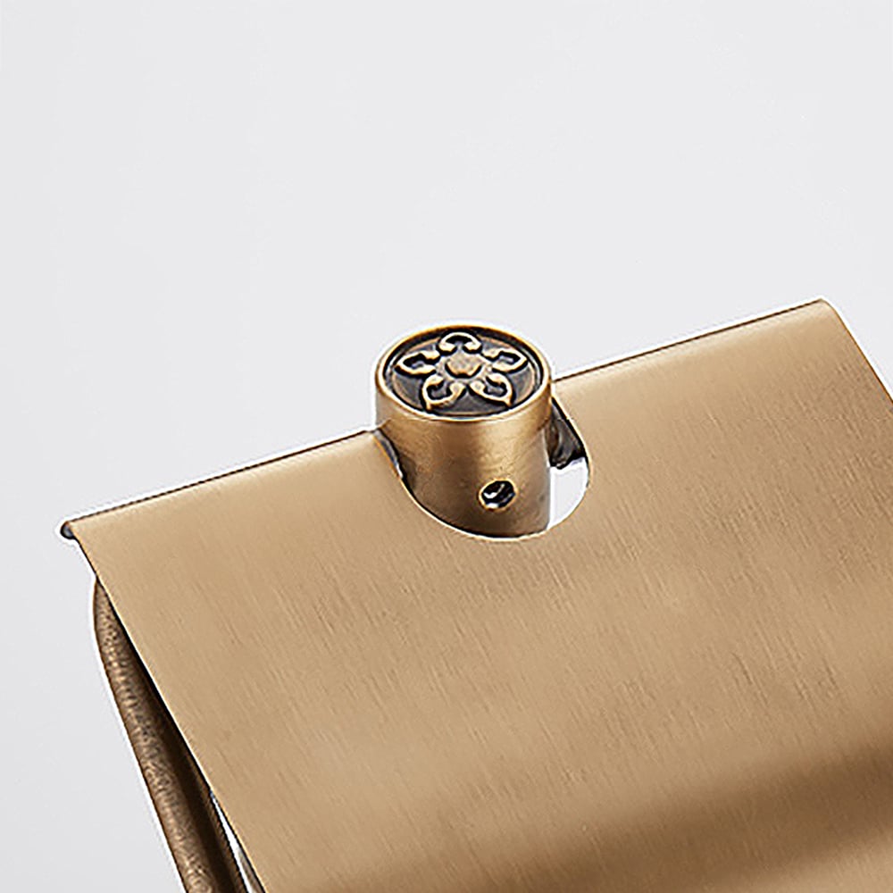 Vintage Wall Mount Bathroom Tissue Roll Holder with Cover window image