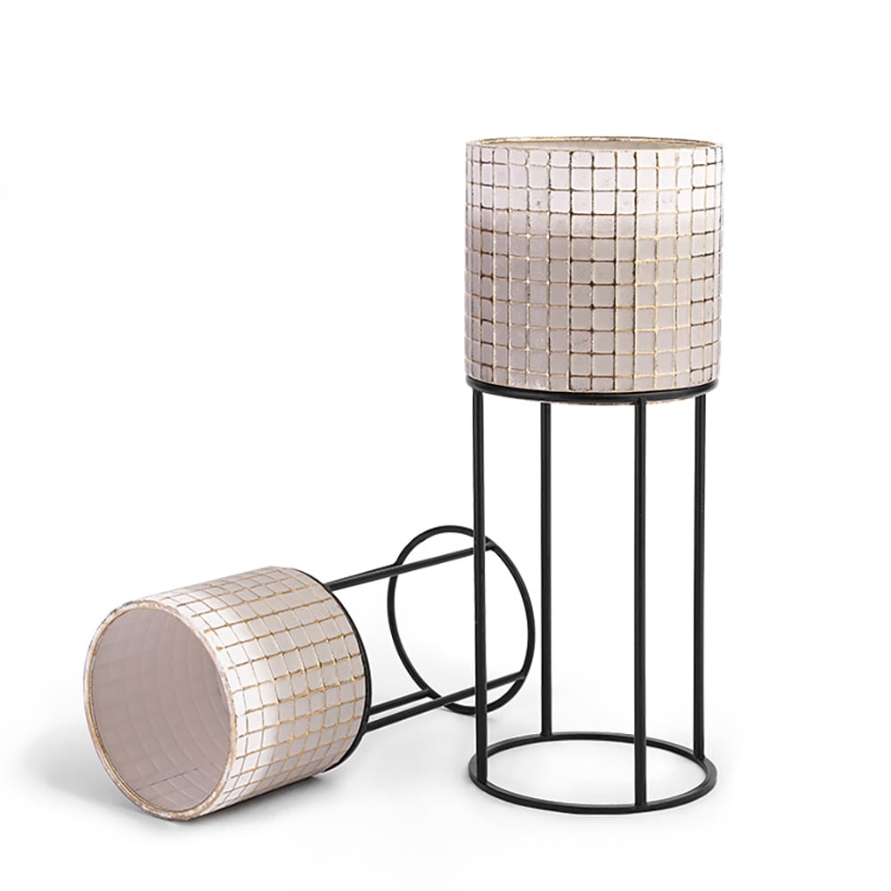 Supporto per fiori in metallo rimovibile retrò in 4 pezzi Immagine della finestra