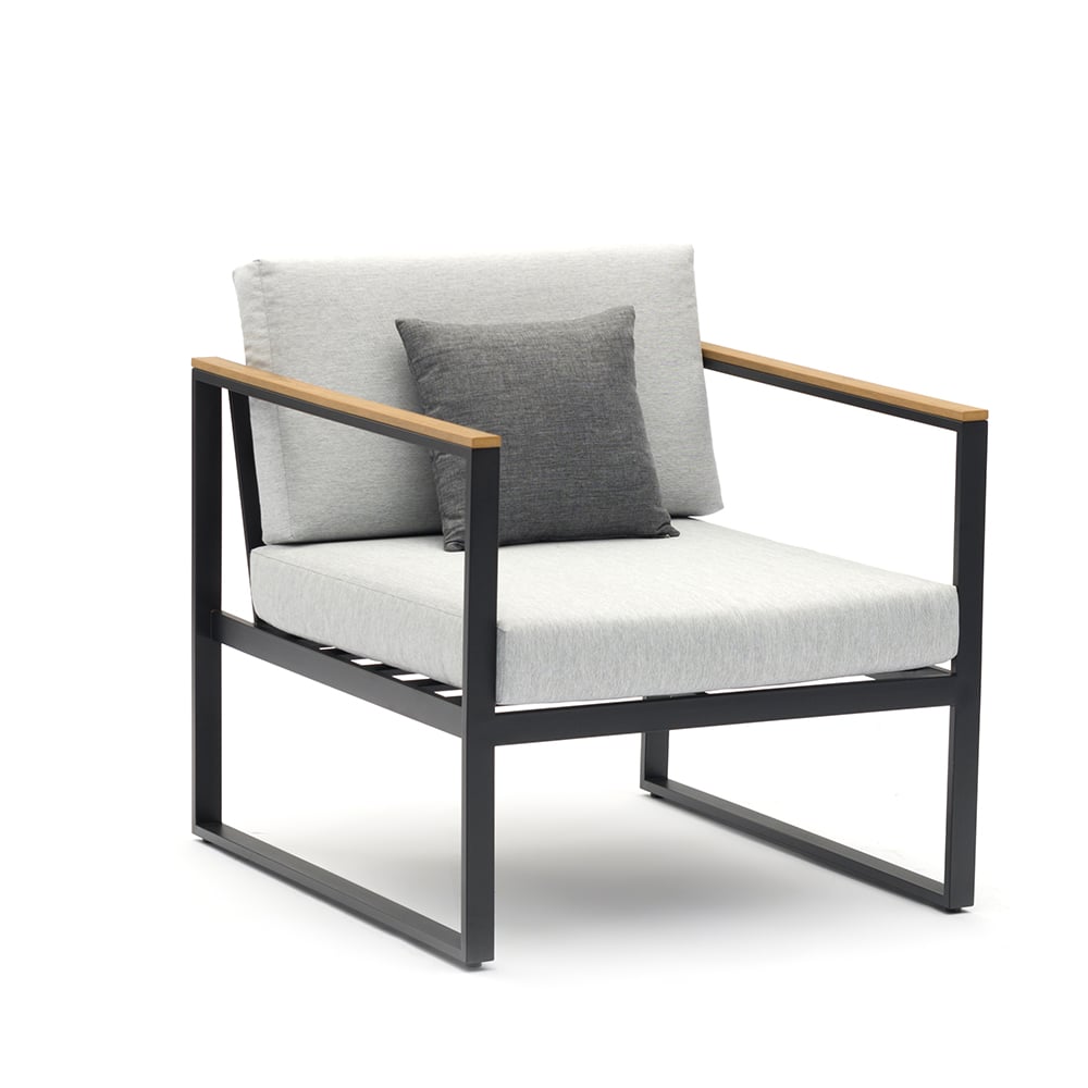 5-Pieces Polyester Outdoor Conversation Set with Aluminum Frame and Group Tables window image