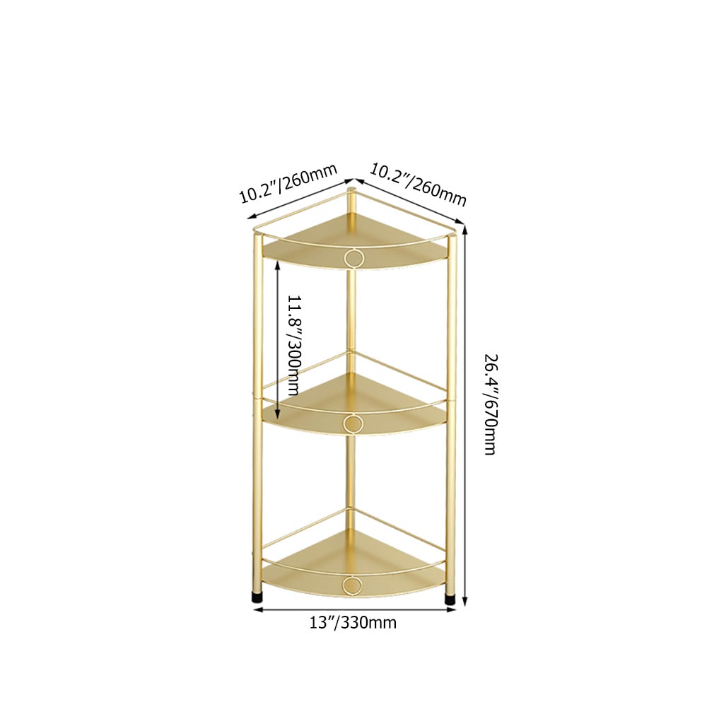 3-Tier Multi-Use Metal Corner Shelf Plants Stand Bathroom Storage Shelf weights dimensions image