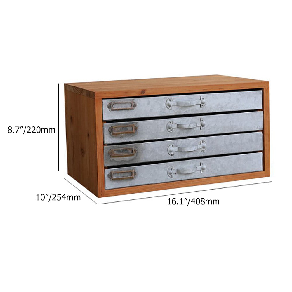 Vintage Desktop Organizer File Storage Box with 4 Drawers window image