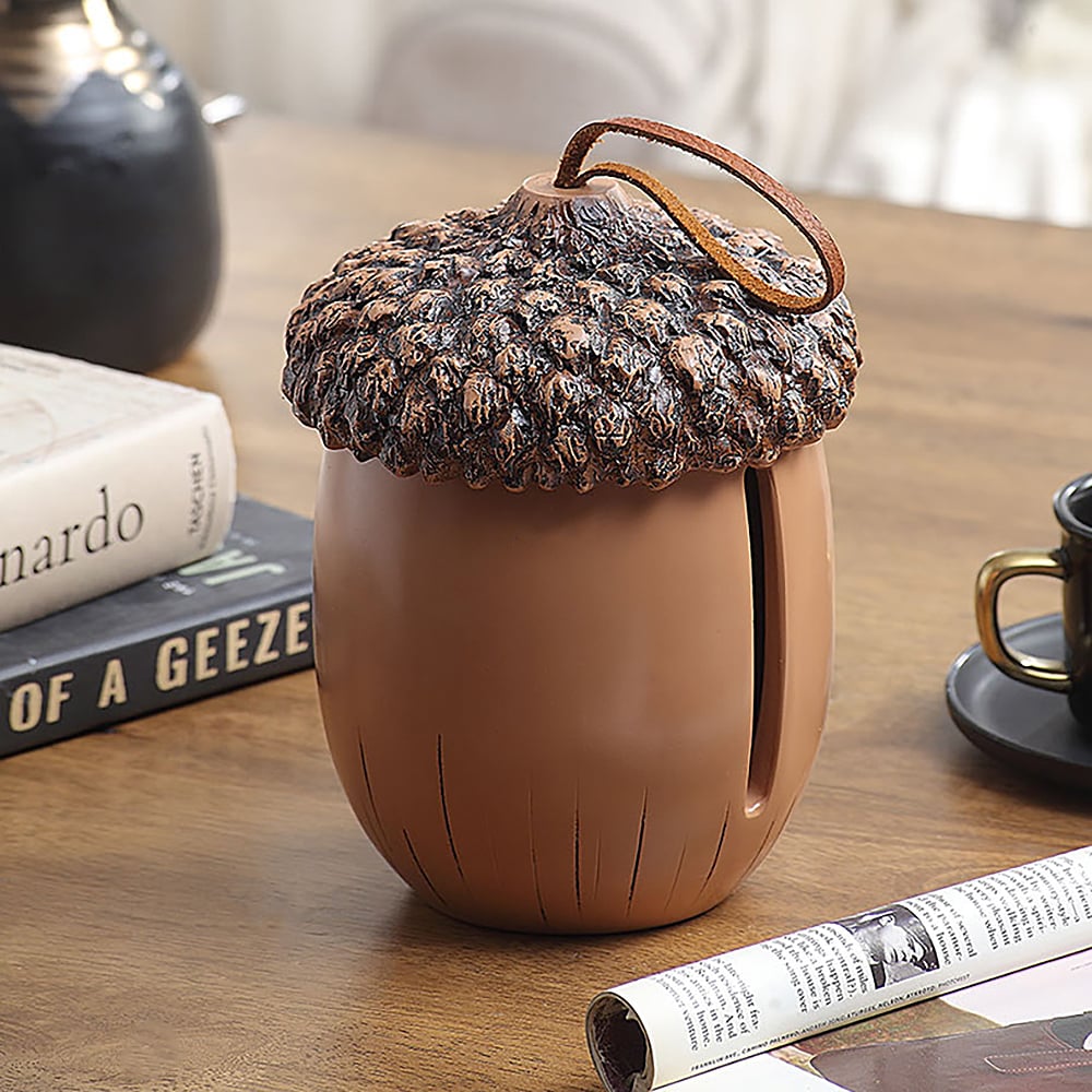 Farmhouse Decor Acorn Tissue Box Desk Paper Organizer window image