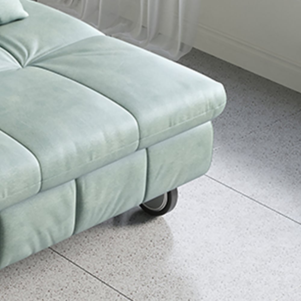 31.5" Cotton&Linen Upholstered Full Sleeper Sofa Bed Lounge Chair in Light Green window image