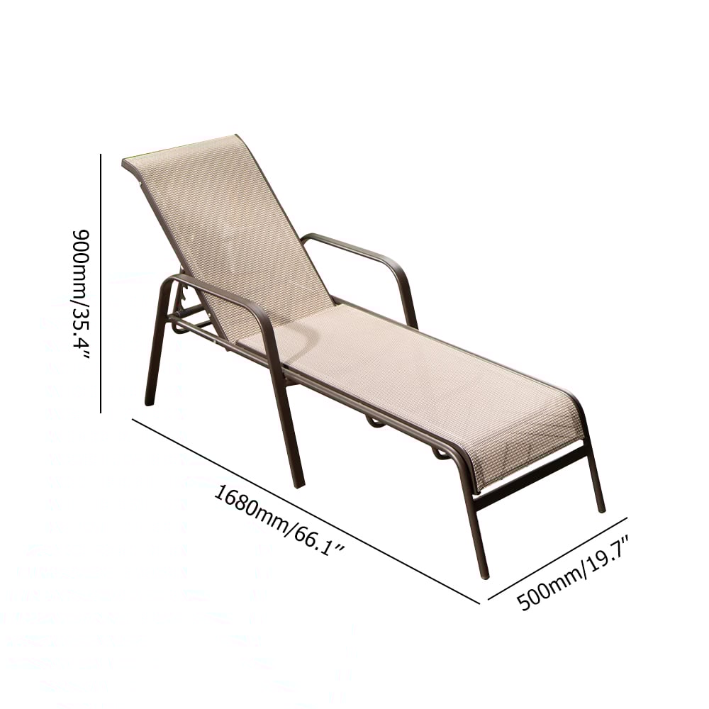 3-Pieces Outdoor Chaise Lounge Set with 2 Reclining Chair and Round Side Table window image