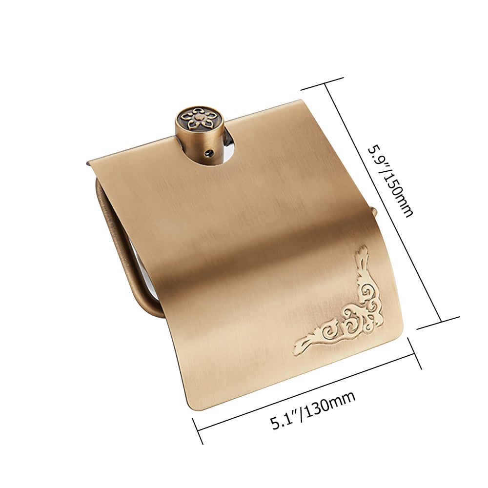 Vintage Wall Mount Bathroom Tissue Roll Holder with Cover window image