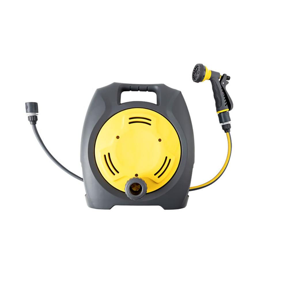 Jaune Portable Dévidoir de tuyau Mini Pulvérisateur de jardin Pistolet d'arrosage avec 7 réglages mode image de fenêtre