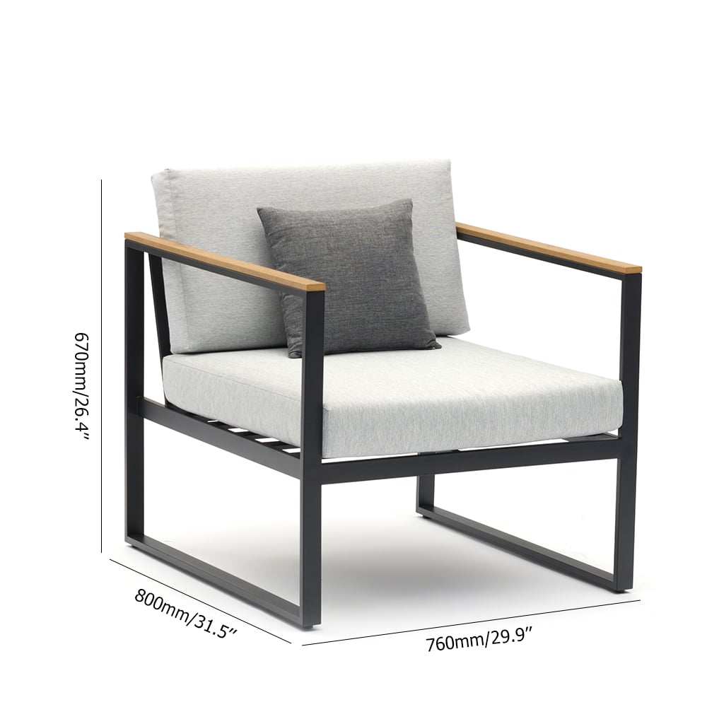 5-Pieces Polyester Outdoor Conversation Set with Aluminum Frame and Group Tables window image