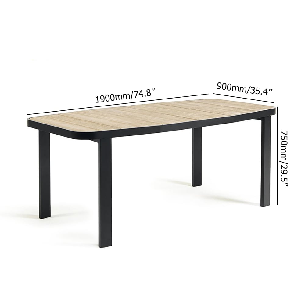 7-Pieces Outdoor Dining Set with Teak Wood Table and Armchairs Patio Dining Set window image