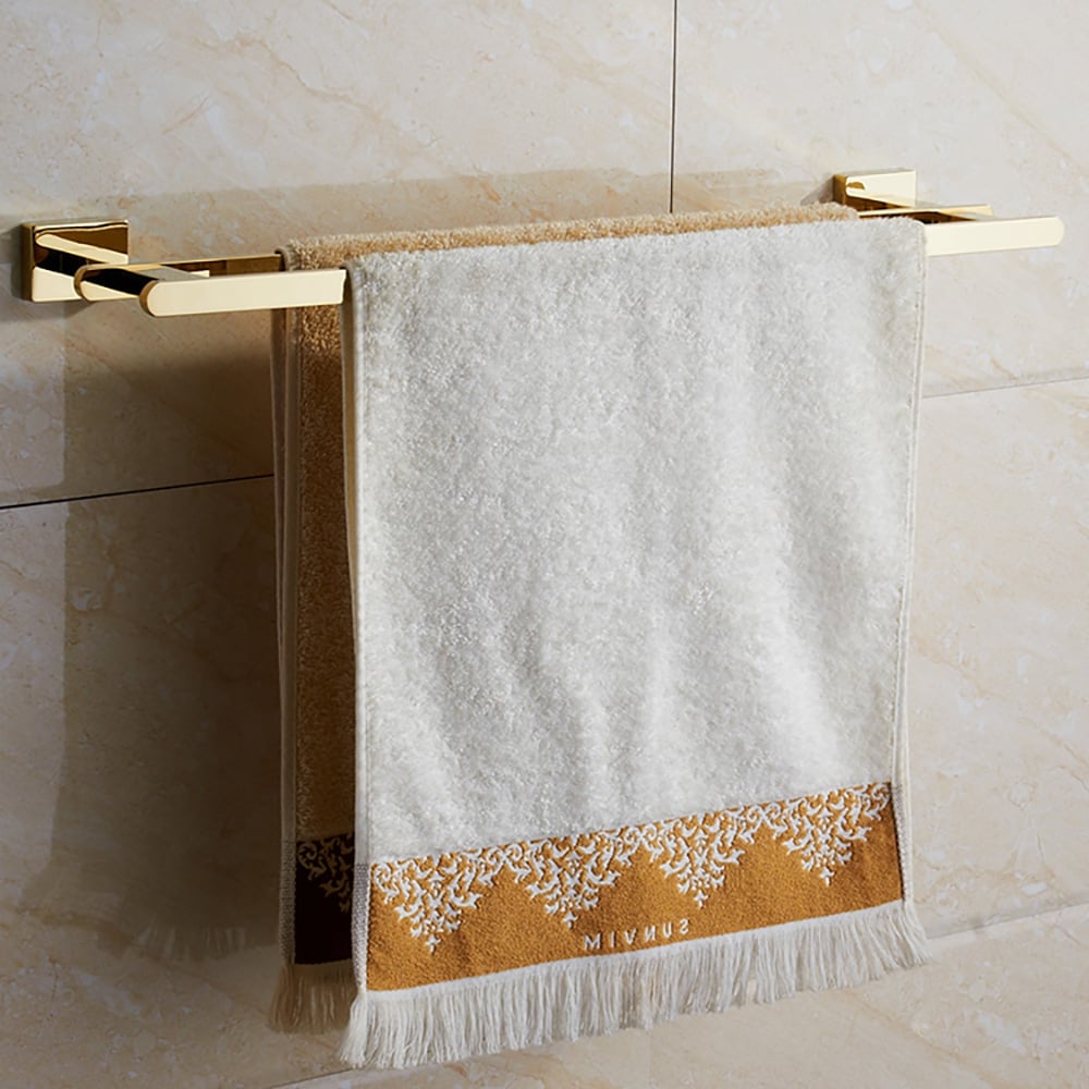 2-Bar Bathroom Golden Towel Rail Wall Mounted Towel Rail in Copper window image