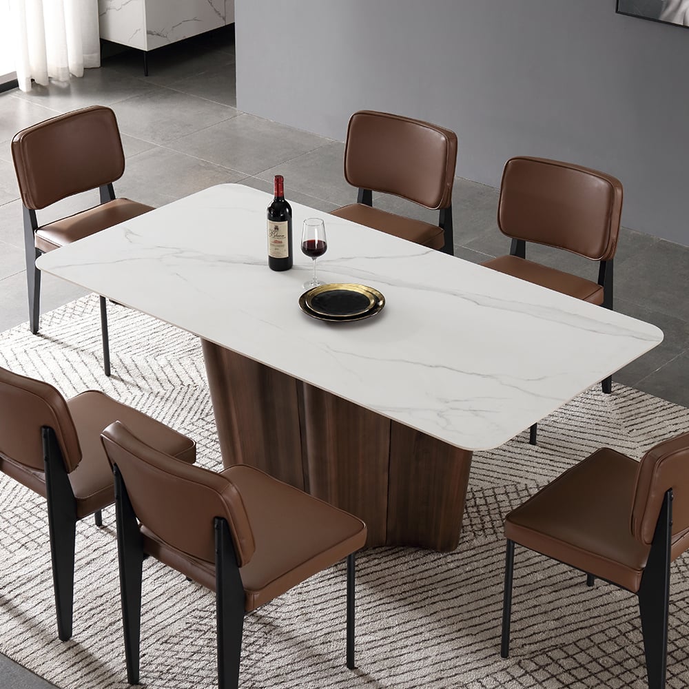 63" Dining Table Sintered Stone Top & Carbon Steel Base window image