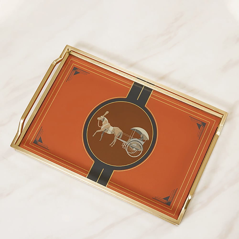 Modern Tray Desk Organizer for Entryway in Metal window image