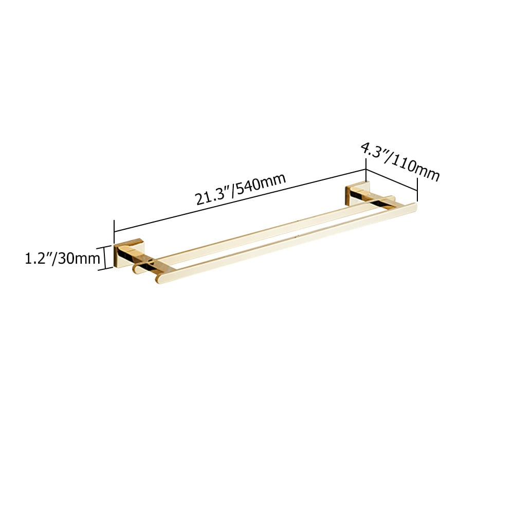 2-Bar Bathroom Golden Towel Rail Wall Mounted Towel Rail in Copper window image