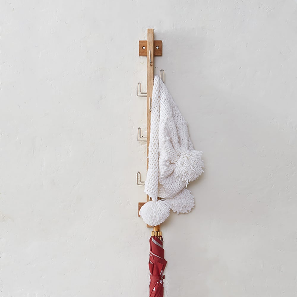 Rustic Wall-Mounted Coat Rack Coat Hook in Natural 10 Hook window image