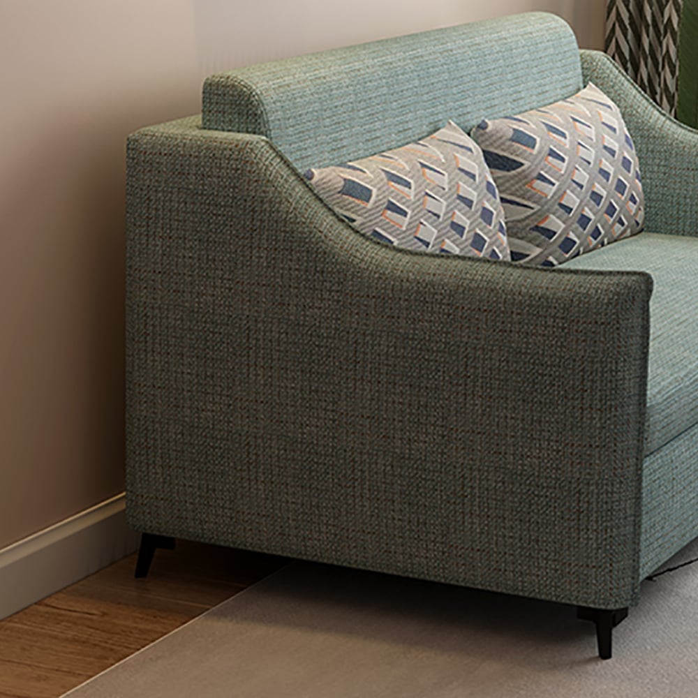 2 Seat Convertible Full Sleeper Sofa Bed Cotton&Linen Upholstered Pillow Included window image