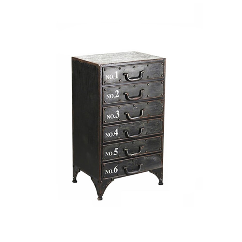 Retro Industrial Drawers Chest Metal Storage File Cabinet window image