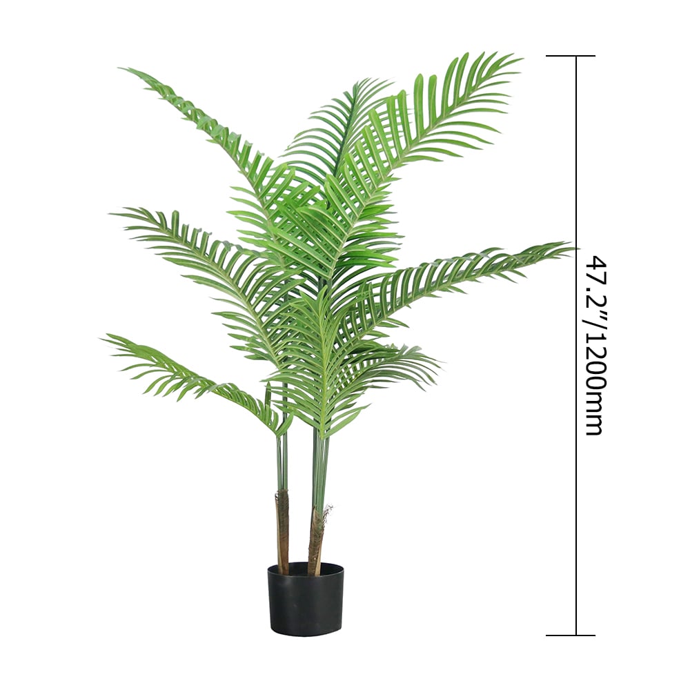 47.2" Faux Palm Tree Artificial Dypsis Lutescens Set of 2 window image