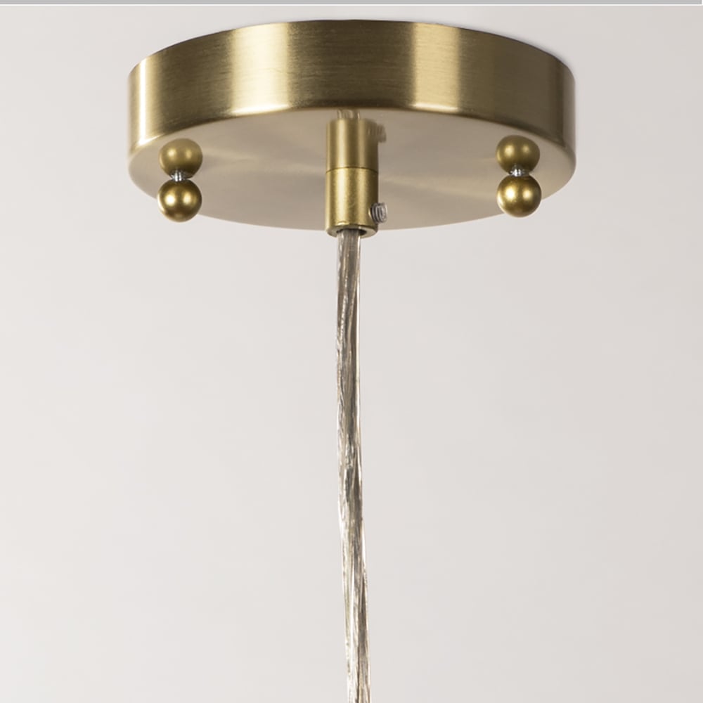 Retro Single Head Balcony Full Copper Glass Chandelier window image